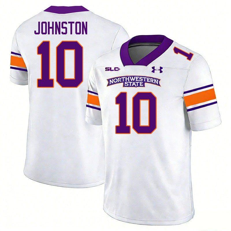 Northwestern State Demons #10 Abram Johnston College Football Jerseys,Uniforms Stitched-White